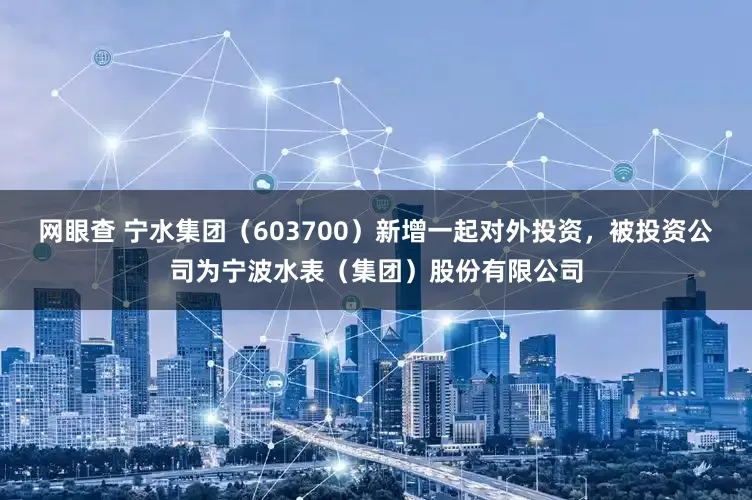 网眼查 宁水集团（603700）新增一起对外投资，被投资公司为宁波水表（集团）股份有限公司